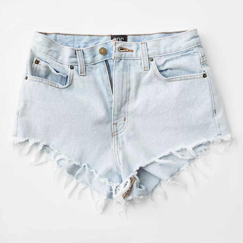 NWT UO BDG High Rise Cheeky Fringe Denim Shorts